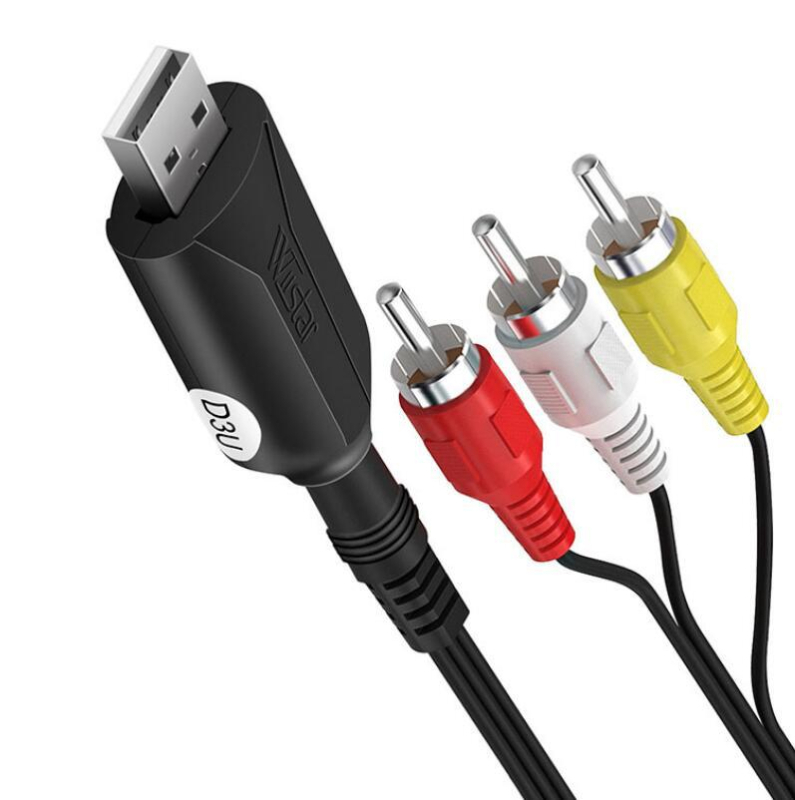 VHS-adapterikaabel USB2.0 salvestuskaart AV-video salvestuskaart USB-st RCA-ks, heli ja video teisendamine