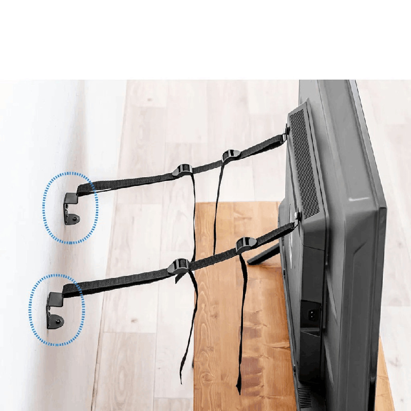 Sanwa Supply topeltklambriga teleri ümberkukkumisvastane rihm, löögivaba teleri kukkumisvastane rihm, reguleeritav kinnitusrihm