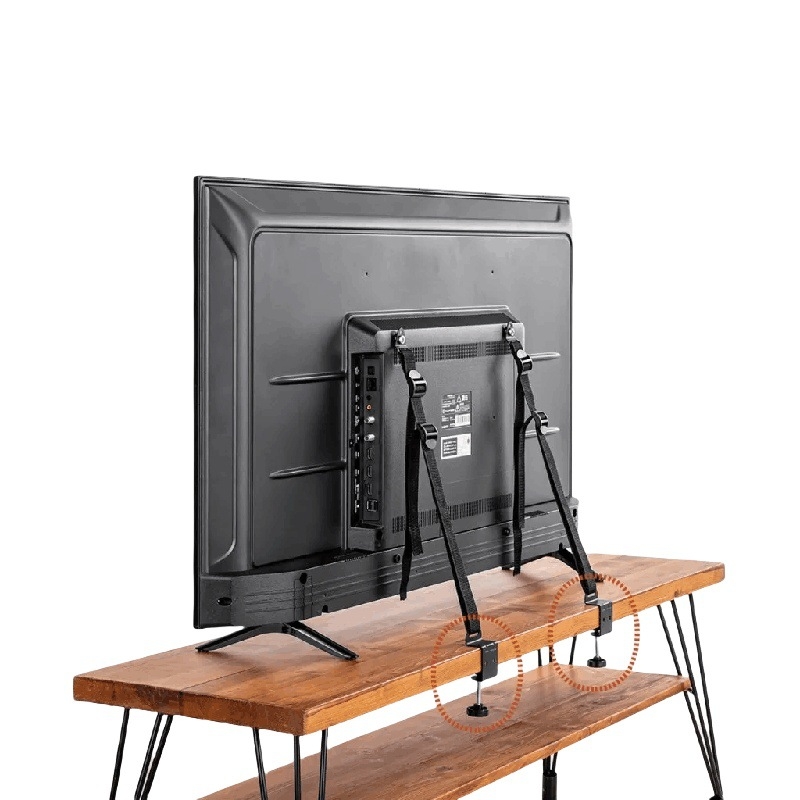 Sanwa Supply topeltklambriga teleri ümberkukkumisvastane rihm, löögivaba teleri kukkumisvastane rihm, reguleeritav kinnitusrihm