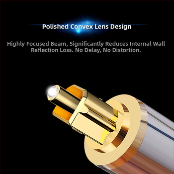 Palaviku optilise kiu heliliin ruudukujulise suu ja ümara suu vahel, 3,5 mm SPDIF digitaalsignaaliliini mängija projektori liin