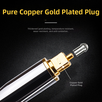 Palaviku optilise kiu heliliin ruudukujulise suu ja ümara suu vahel, 3,5 mm SPDIF digitaalsignaaliliini mängija projektori liin