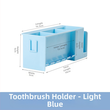 [Bross-Border Dropshipping] Kūrybingas dantų šepetėlių laikymo stovas be perforavimo, burnos skalavimo skysčio ir dantų šepetėlio puodelių laikymas, automatinis dantų pastos spaustuvas