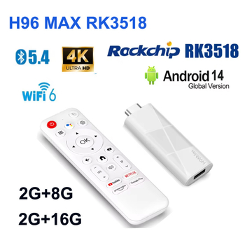 H96 Max RK3518 Android 14 Wifi6 4K 2G+16G teleriboks võrguga HD-boks