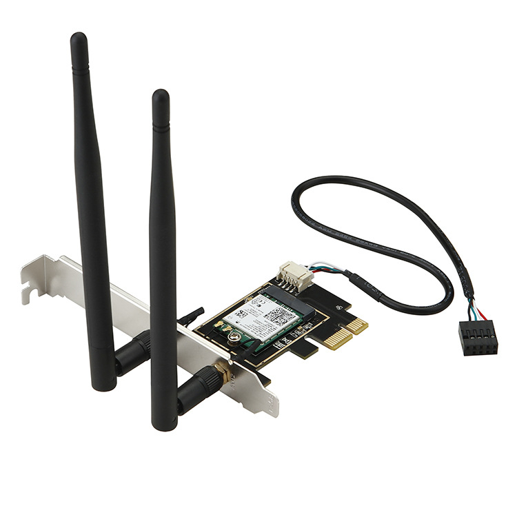 Κάρτα προσαρμογέα M.2 NGFF σε PCIE WIFI6 κατάλληλη για κάρτα ασύρματου δικτύου AX210 AX200 για επιτραπέζιους υπολογιστές διπλής ζώνης