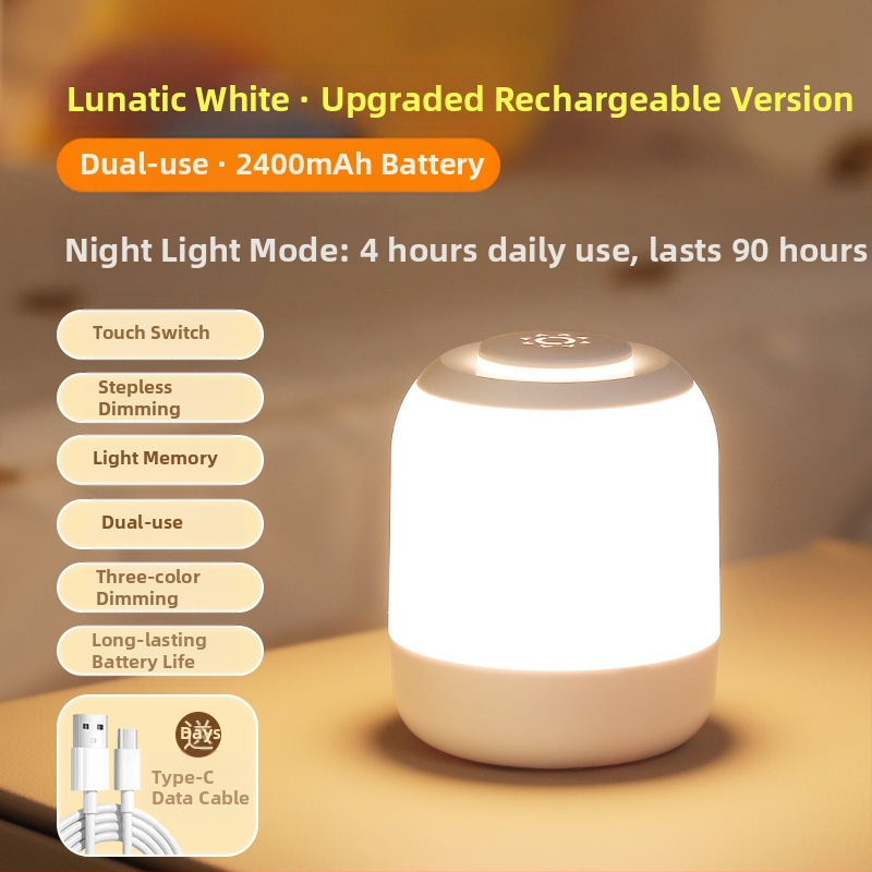 Éjjeli fény hálószoba alvás asztali lámpa éjjeli hálóterem gyerekek baba etetése szemvédő dugó újratölthető távirányító