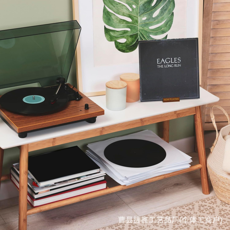 Polc fa bakelit lemeztartó egyszerű magazintartó lemez CD-állvány talp vinil fa talp