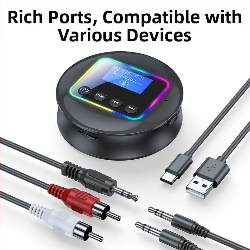 Bluetooth 5.4 адаптер, приемане и предаване, 2 в 1, син аудио приемник, NFC, Bluetooth адаптер за секунди свързване