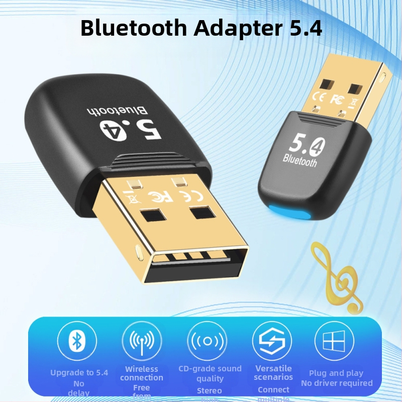 Нов Bluetooth адаптер 5.4 без драйвери, настолен лаптоп, USB Bluetooth приемник, предавател, слушалки, високоговорител