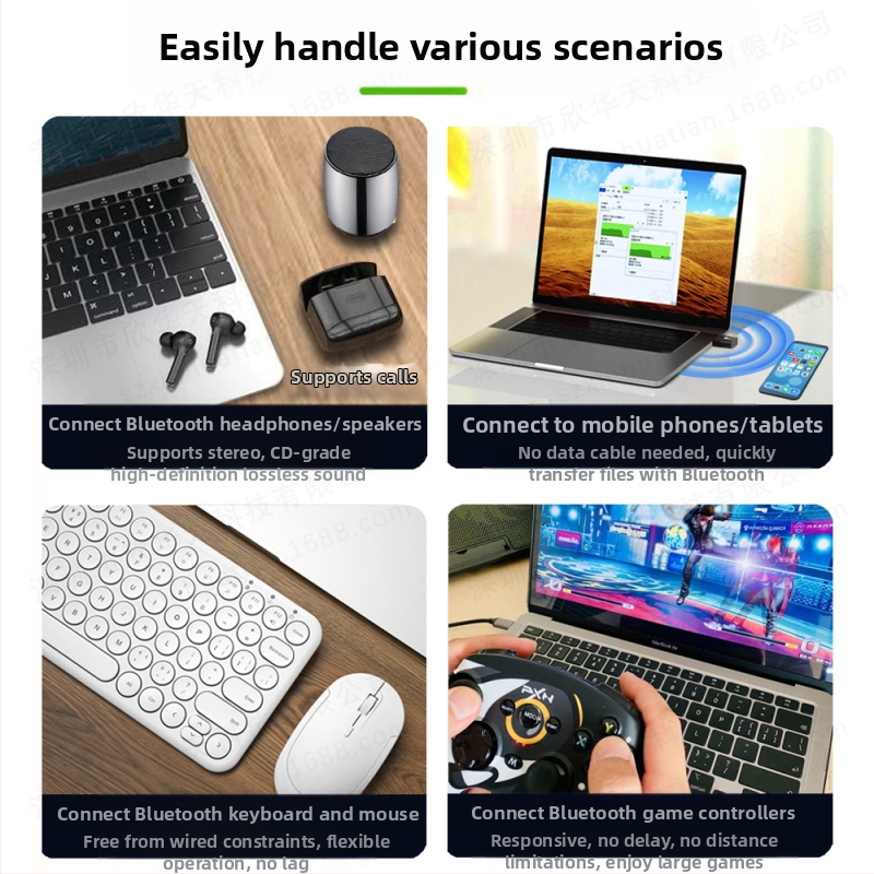Нов Bluetooth адаптер 5.4 без драйвери, настолен лаптоп, USB Bluetooth приемник, предавател, слушалки, високоговорител
