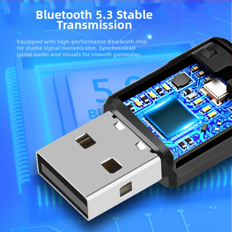 USB Bluetooth аудио предавател 5.3, подходящ за PS4/PS5/Pro/Switch/компютърен Bluetooth приемник