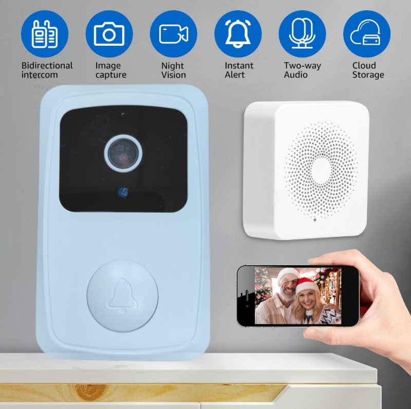 Video uksekell Graffiti Wifi väikese energiatarbega traadita nutika kodu häireseade öise nägemisega kahesuunaline nutikas öise nägemisega