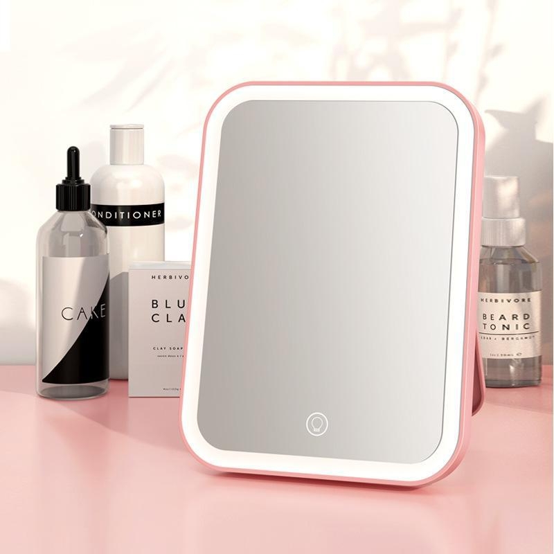 Led sminktükör asztali asztali sminktükör női összecsukható népszerű diákkollégiumi szépségtükör fénnyel kitöltő fénnyel