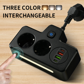 Väliskaubanduse uus seinakontakti muundur, Euroopa stiilis spetsiaalne 2-auguline mitme stsenaariumi tugi, QC3.0 + PD20W kahekordne kiirlaadimine