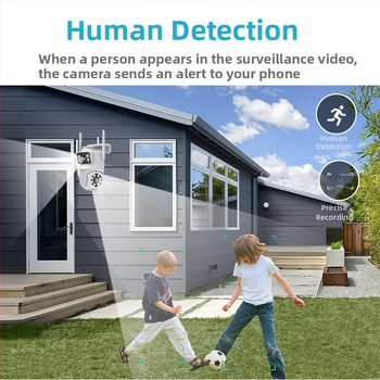 Binokulaarne püstolkuuliga valvekaamera koduseks kasutamiseks, 360-kraadine kahe objektiiviga kaamera, kahe objektiiviga kõrglahutusega kahe ekraaniga