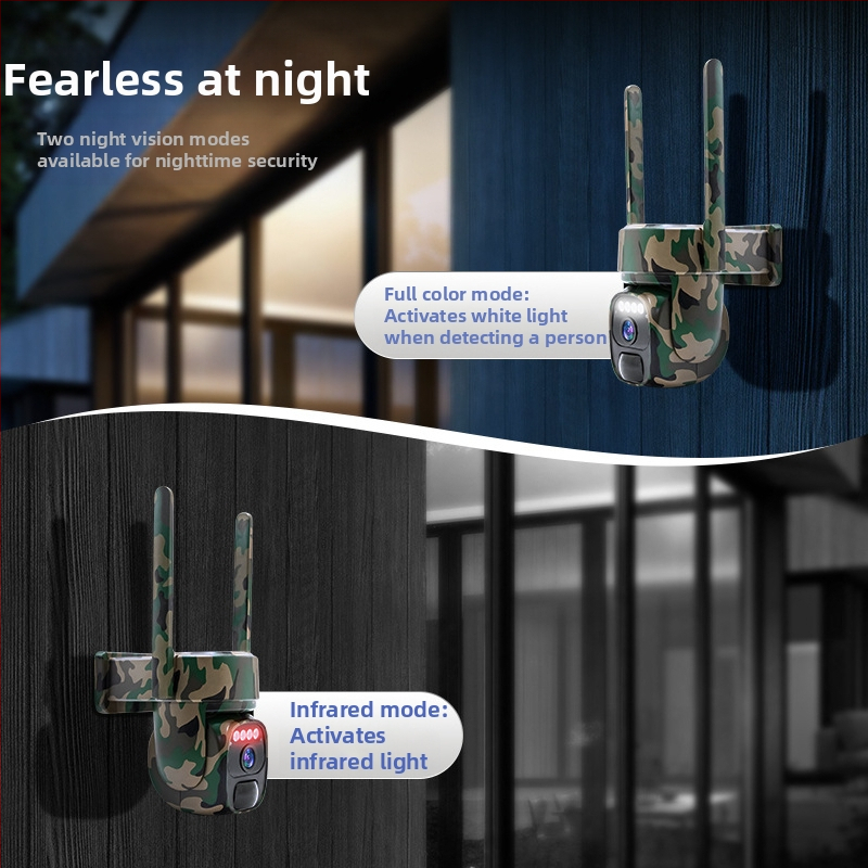 Домашна слънчева камера за наблюдение с дистанционно управление за мобилен телефон HD панорамна нощна визия външна водоустойчива безжична камера