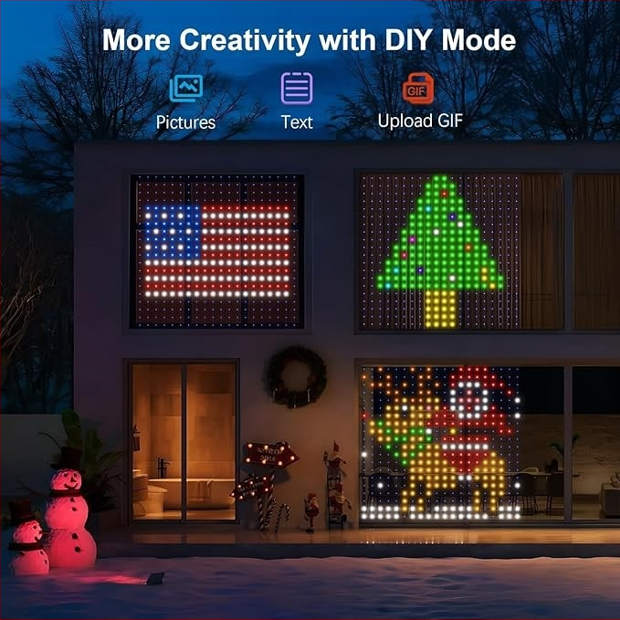 Трансгранични светлини за завеси, горещо продавани цветни точково контролирани кожени телени светлини, „Направи си сам“, декорация на атмосфера, интелигентно приложение, програмируеми нишки за светлини за завеси