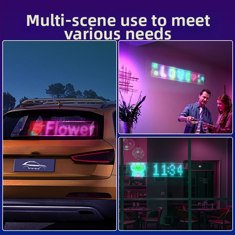 Прозрачен смарт LED гъвкав екран за кола, превъртащ се екран за реклама на задното стъкло на колата, емотикон, стикер за кола, смарт стикер за кола