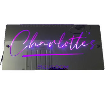 Светещо огледало, независима станция, 12 цвята, LED име, персонализирано фамилно име, светещо огледало, нощно осветление, огледална лампа