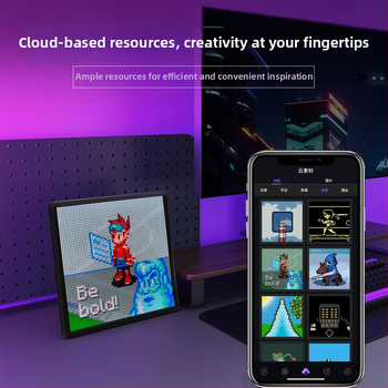 64 * 64 pikselių ekrano žadintuvas, „pasidaryk pats“ darbalaukio kūrybinis dekoratyvinis ornamentas, praktiška išmanioji LED atmosfera, gimtadienio dovana