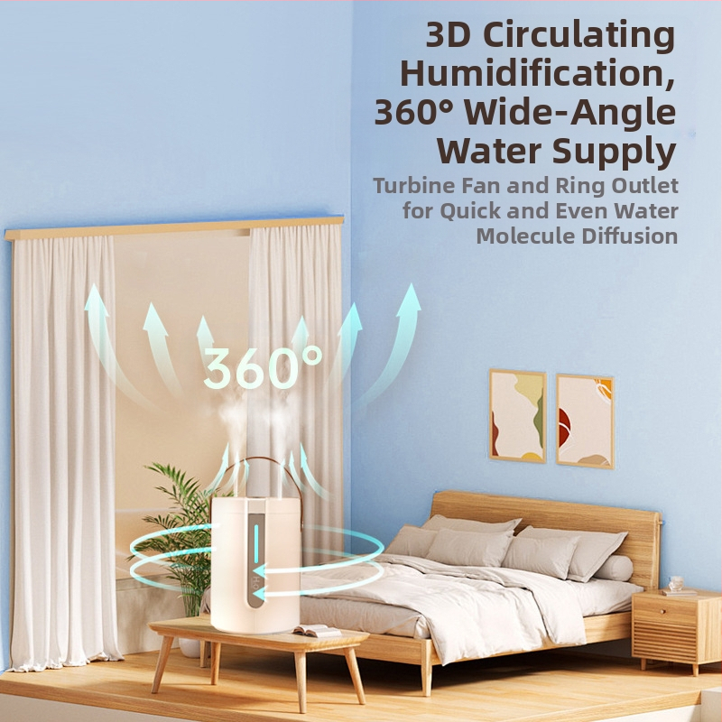 Овлажнител за спалня, малък настолен овлажнител за дома, голям спрей, голям капацитет, безшумен овлажнител за въздух за спалня