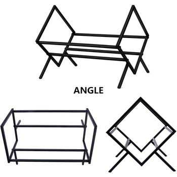 Стойка за винилови плочи - здрава желязна рамка, прахово боядисано покритие, черна А-образна рамка