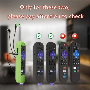 Piemērots TCL New Roku Express 4K UltraTV tālvadības pults silikona aizsargapvalkam ar austiņu caurumu