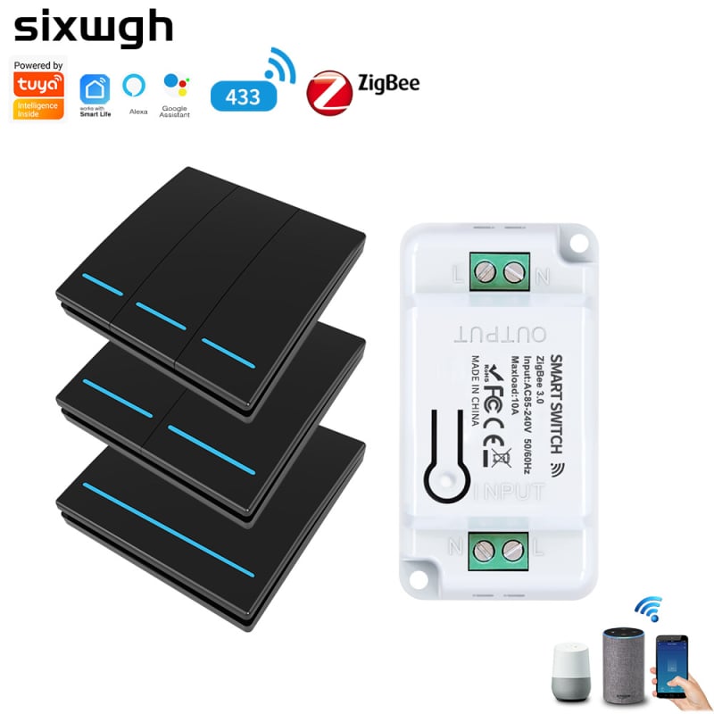 Tuya Zigbee3.0 превключвател, свързан към Gateway Intelligent Control Pairing Rf433 Random Sticker Switch