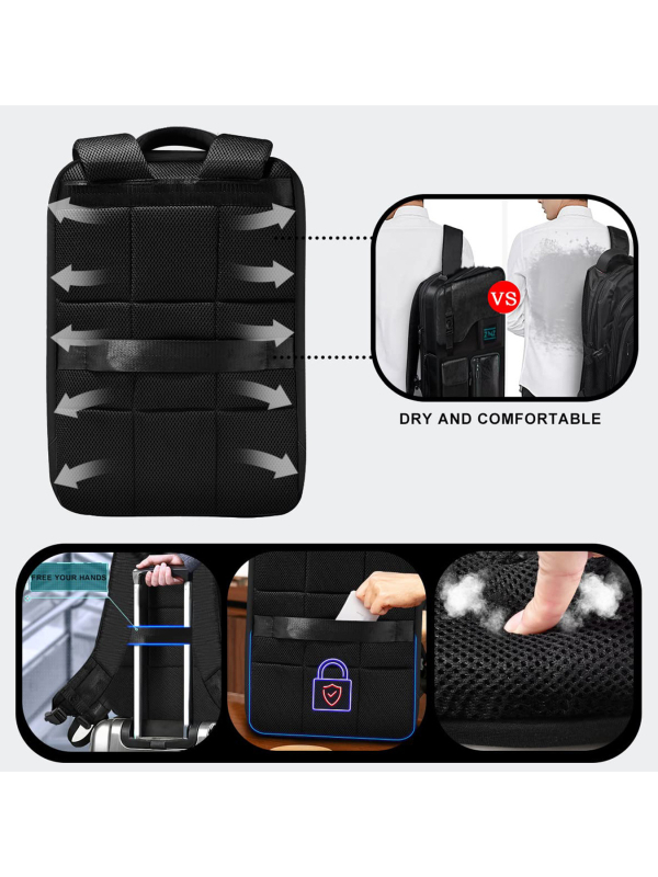 15-16 hüvelykes férfi prémium üzleti számítógépes táska, nagy kapacitású utazóhátizsák, diákiskolatáska