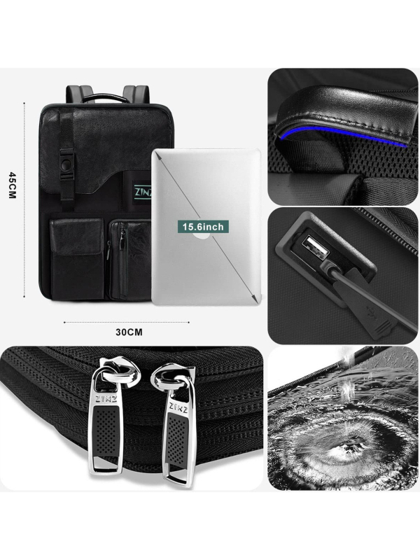 15-16 hüvelykes férfi prémium üzleti számítógépes táska, nagy kapacitású utazóhátizsák, diákiskolatáska
