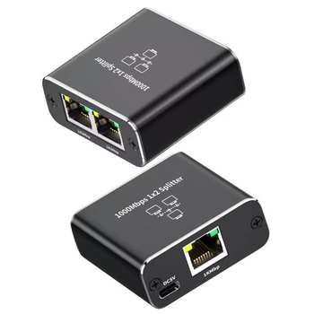 Tīkla portu sadalītājs, viens pret diviem gigabitu tīkliem, Rj45 tīkla kabeļa sadalītājs, viena ieeja un divas izejas, vienlaicīgs interneta savienotājs