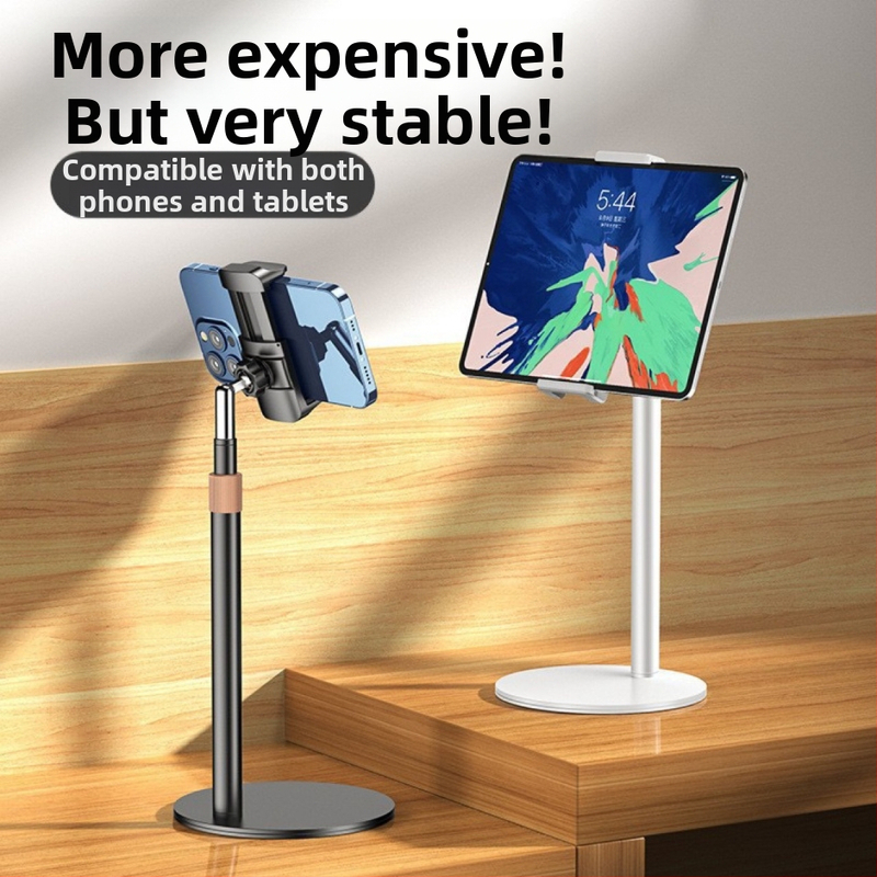Metalinis tiesioginio transliavimo stovas, tinkantis mobiliesiems telefonams, planšetiniams kompiuteriams, „iPad“ planšetiniams kompiuteriams, teleskopinis, pasukamas, skirtas naudoti tinginiams, stalinis, reguliuojamo aukščio