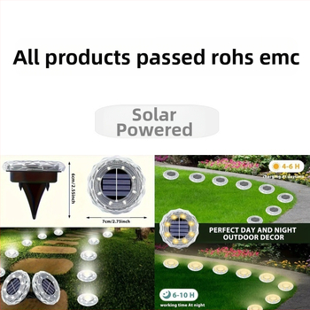 Saulės energija palaidoti lauko sodo šviestuvai, kiemo, mažo kiemo, vandeniui atsparūs grindų saulės energija palaidoti sodo šviestuvai