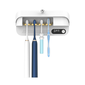 Nauji ultravioletiniai oru džiūstantys dantų šepetėlių sterilizavimo skustuvai su 4 laikymo lentynėlėmis, tvirtinimas be nagų, skustuvai, skirti naudoti įvairiose vietose