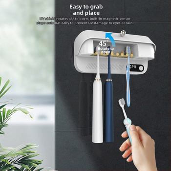 Nauji ultravioletiniai oru džiūstantys dantų šepetėlių sterilizavimo skustuvai su 4 laikymo lentynėlėmis, tvirtinimas be nagų, skustuvai, skirti naudoti įvairiose vietose