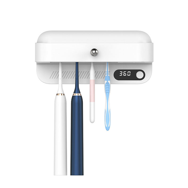 Nauji ultravioletiniai oru džiūstantys dantų šepetėlių sterilizavimo skustuvai su 4 laikymo lentynėlėmis, tvirtinimas be nagų, skustuvai, skirti naudoti įvairiose vietose