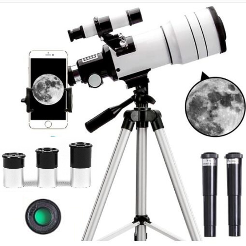 Profesionalūs astronominiai „Wangyuan“ akiniai, skirti žvaigždžių stebėjimui, didelio galingumo „Sky Space HD 30070ZAM“ kartus suaugę pradinės mokyklos vaikai