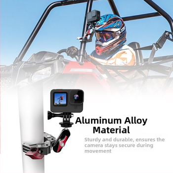 Daugiafunkcis krabo žnyplės spaustukas sportinei kamerai ir telefonų fotografijai, galingas žirnio spaustukas, metalinis lauko išplėtimo stabilizatoriaus laikiklis