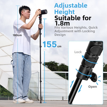 Ukrainezi Excellent Basket Tb12 1,5 m trigera monopods (bez panoramēšanas/noliekšanas) fotografēšanas alumīnijs