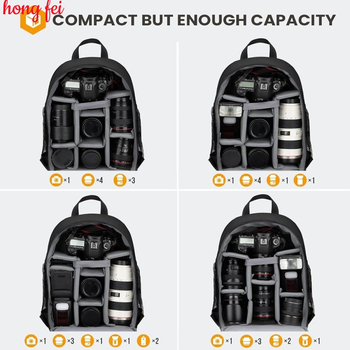 Τσάντα πλάτης ώμου για φωτογραφικές μηχανές SLR, επαγγελματική μεγάλης χωρητικότητας για άνδρες και γυναίκες, με εσωτερικό διαχωριστικό για φορητό υπολογιστή, αδιάβροχο σακίδιο πλάτης για φωτογραφίες