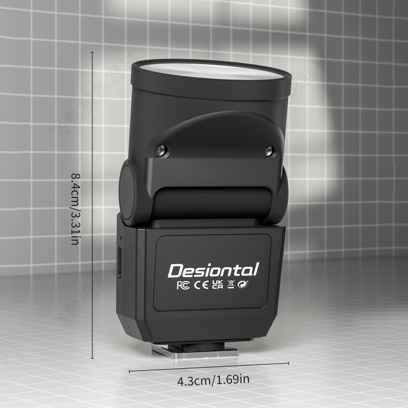 Rūpīgi atlasīta retro mini zibspuldzes bezspoguļkamera, ārējais apgaismojums, karstās pieslēgvietas pieslēgvieta, pārnēsājama fotografēšanas aizpildījuma gaisma.