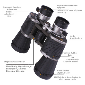 Beigoss teleskoop kahetooniline 10X50CR topelttoruga suure võimsusega HD kontsertreisidele, õues kasutamiseks hämaras öiseks nägemiseks