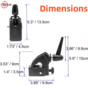 Focus fotovarustuse lisatarvikud kaamera kinnitusklamber pan-tilt universaalne klamber C-tüüpi lauaklamber hawkmouth U-tüüpi võimas klamber