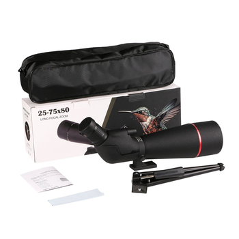 25-75x80 monokulinis ED teleskopas. Galingas HD naktinis matymas esant silpnam apšvietimui. Profesionali fotografija. Mėnulio stebėjimas. Paukščių veidrodis.
