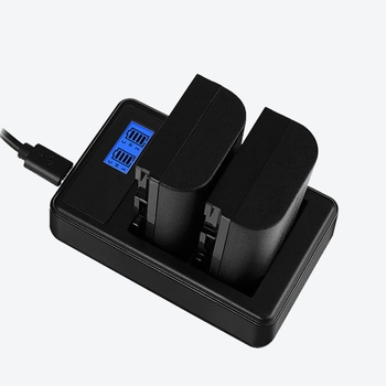 Piiriülene LP-E6 USB kahe pesaga LCD-laadija LCD-ekraan Canoni LP-E6 kaamera akule
