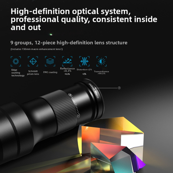 Uus telefoto makroobjektiiv väline telefotofotograafia entusiastidele, kes on spetsiaalselt teleskoobi ja mobiiltelefonide makroobjektiiv