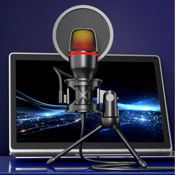 USB kondensaatormikrofon RGB arvuti otseülekande karaoke mikrofon mürasummutusmängu videokonverentsi mikrofon