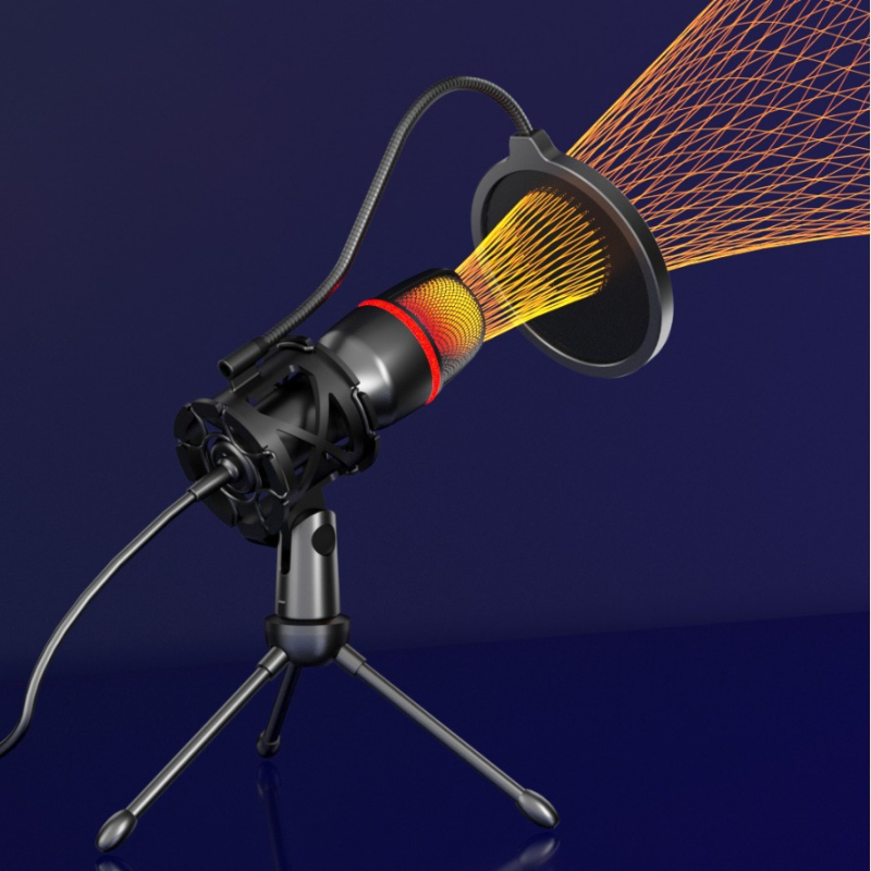 USB kondensaatormikrofon RGB arvuti otseülekande karaoke mikrofon mürasummutusmängu videokonverentsi mikrofon