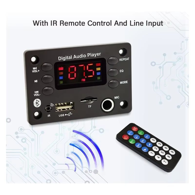 Bluetooth MP3 dekodera plate brīvroku automašīnai WMA audio mikrofons radio MP3 mūzikas atskaņotājs skaļrunis