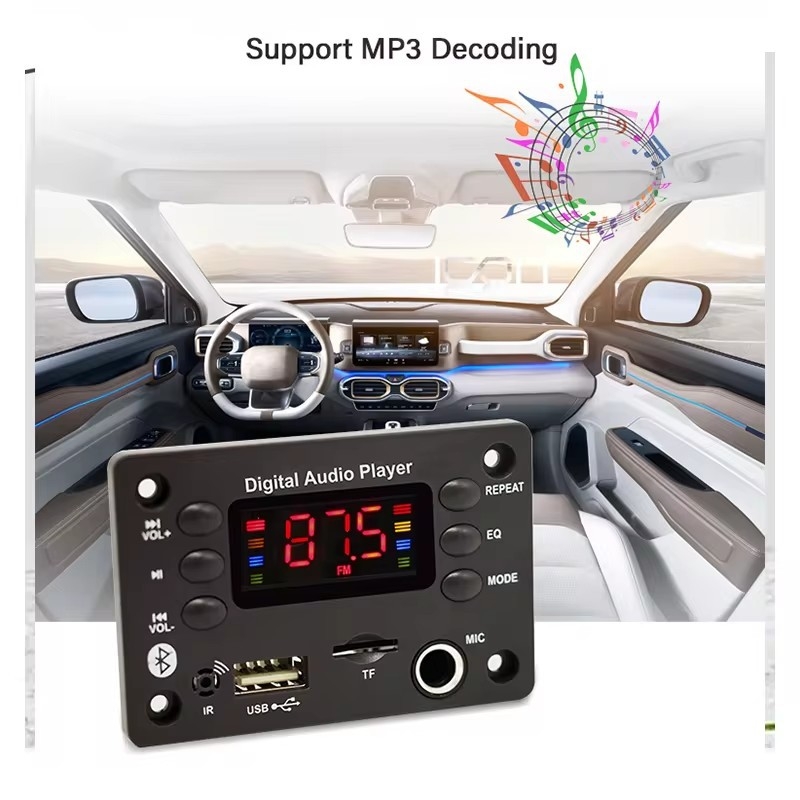 Bluetooth MP3 dekooderplaat käed-vabad auto WMA audio mikrofon raadio MP3 muusikapleier kõlar