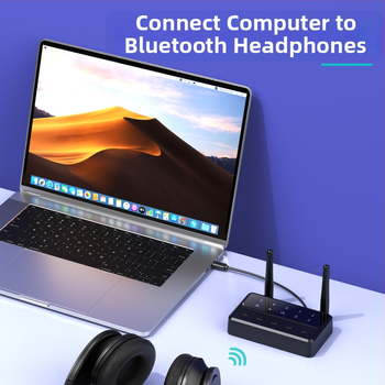 Naujasis 5.3 „Bluetooth“ garso adapteris su neprarandančiu garso kokybe ir „Aptx“ „Bluetooth“ muzikos imtuvu bei siųstuvu. Vienas už du.